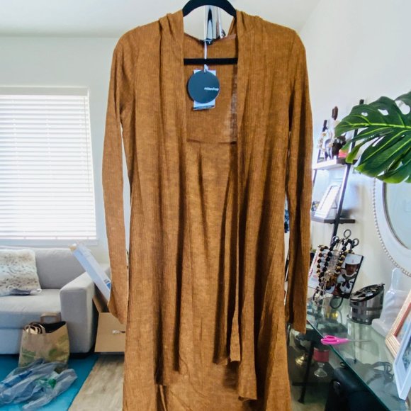 mittoshop Sweaters - Mustard Cardigan with Hood